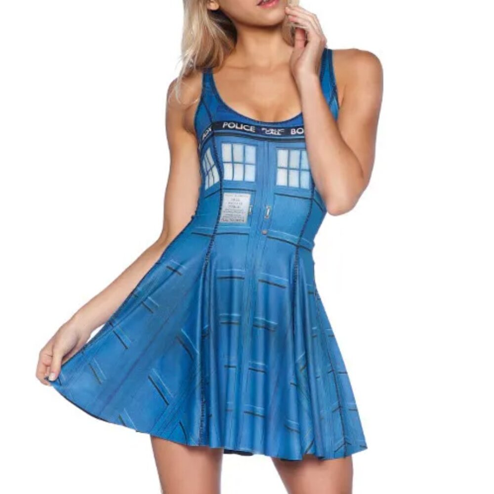 BlackMilk x Doctor Who Tardis Inside Out Dress Size Extra Small/Small